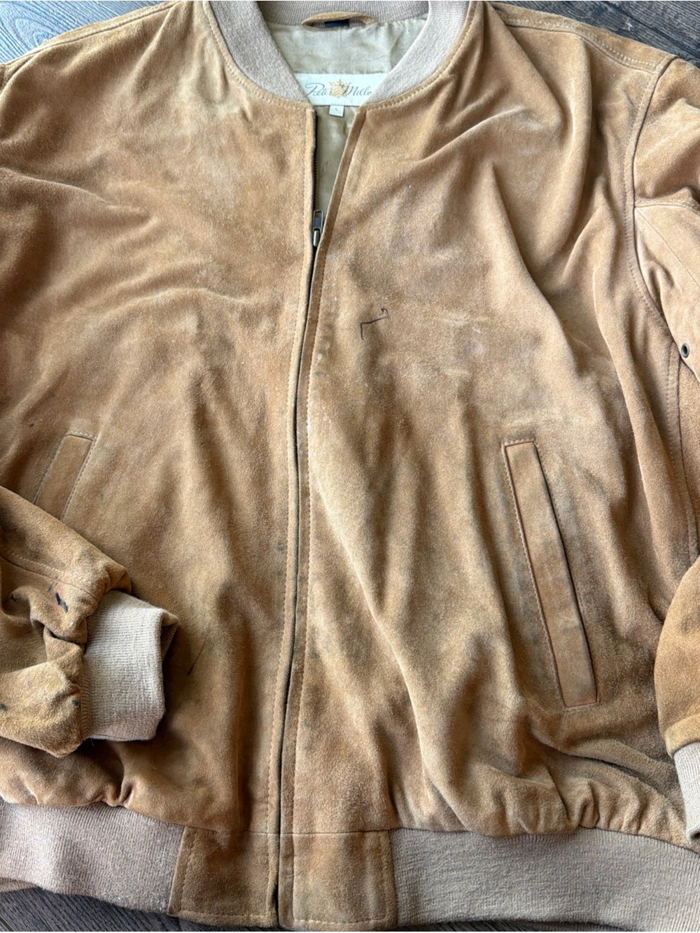 Men’s Peter Millar leather bomber jacket vintage